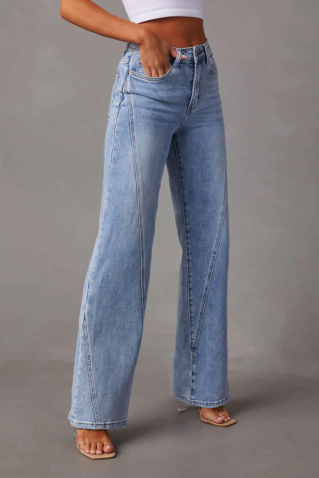 Faded Straight Leg Jeans