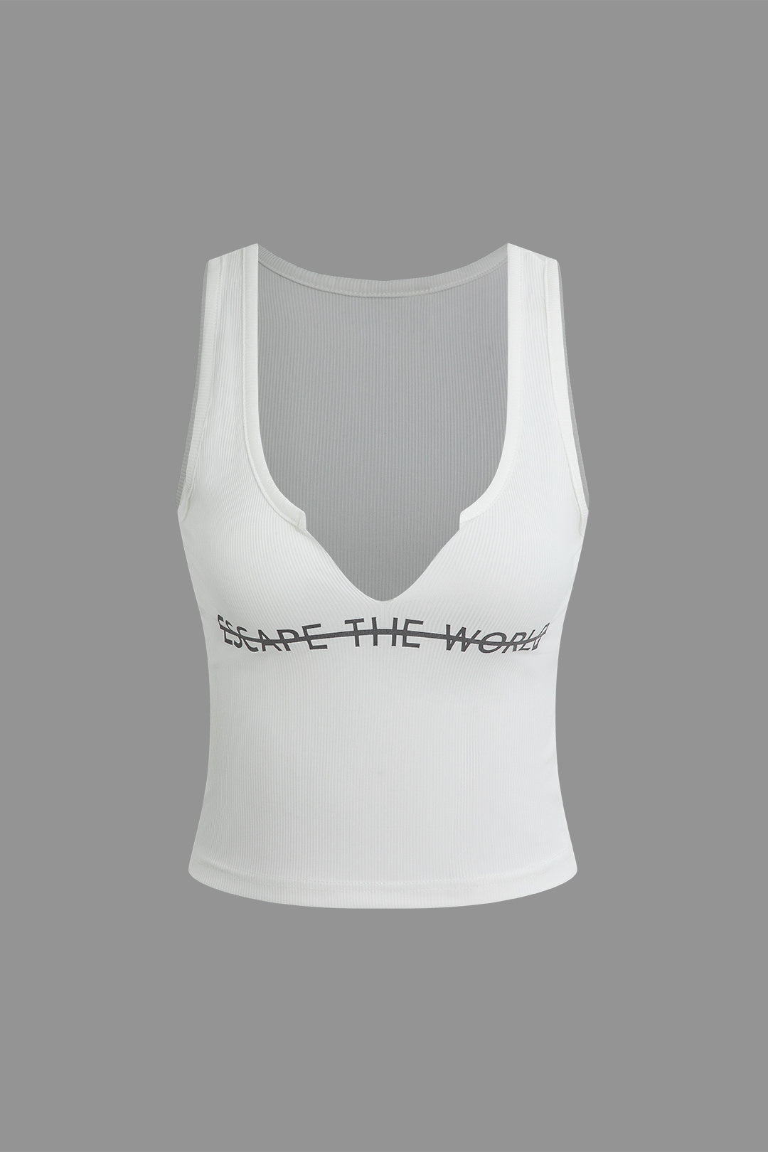 Letter Print V-neck Tank Top