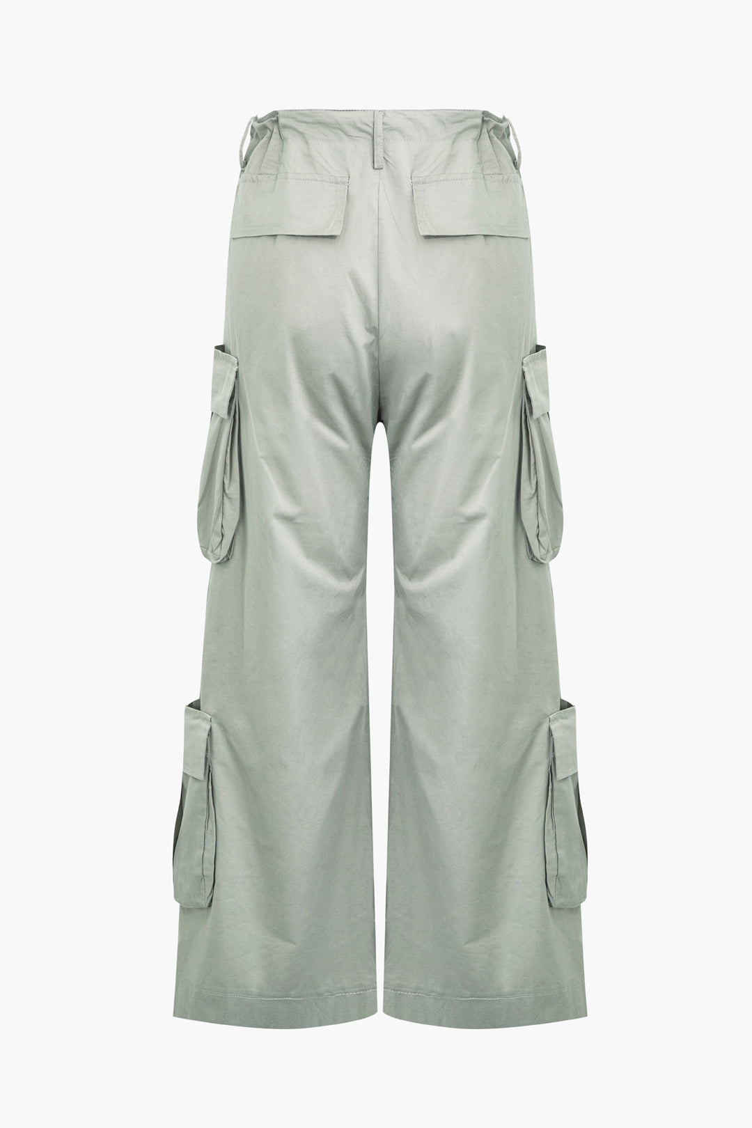 Flap Pocket Drawstring Wide Leg Cargo Pants