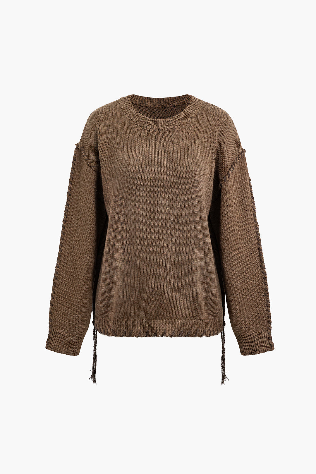 Round Neck Long Sleeve Knit Sweater