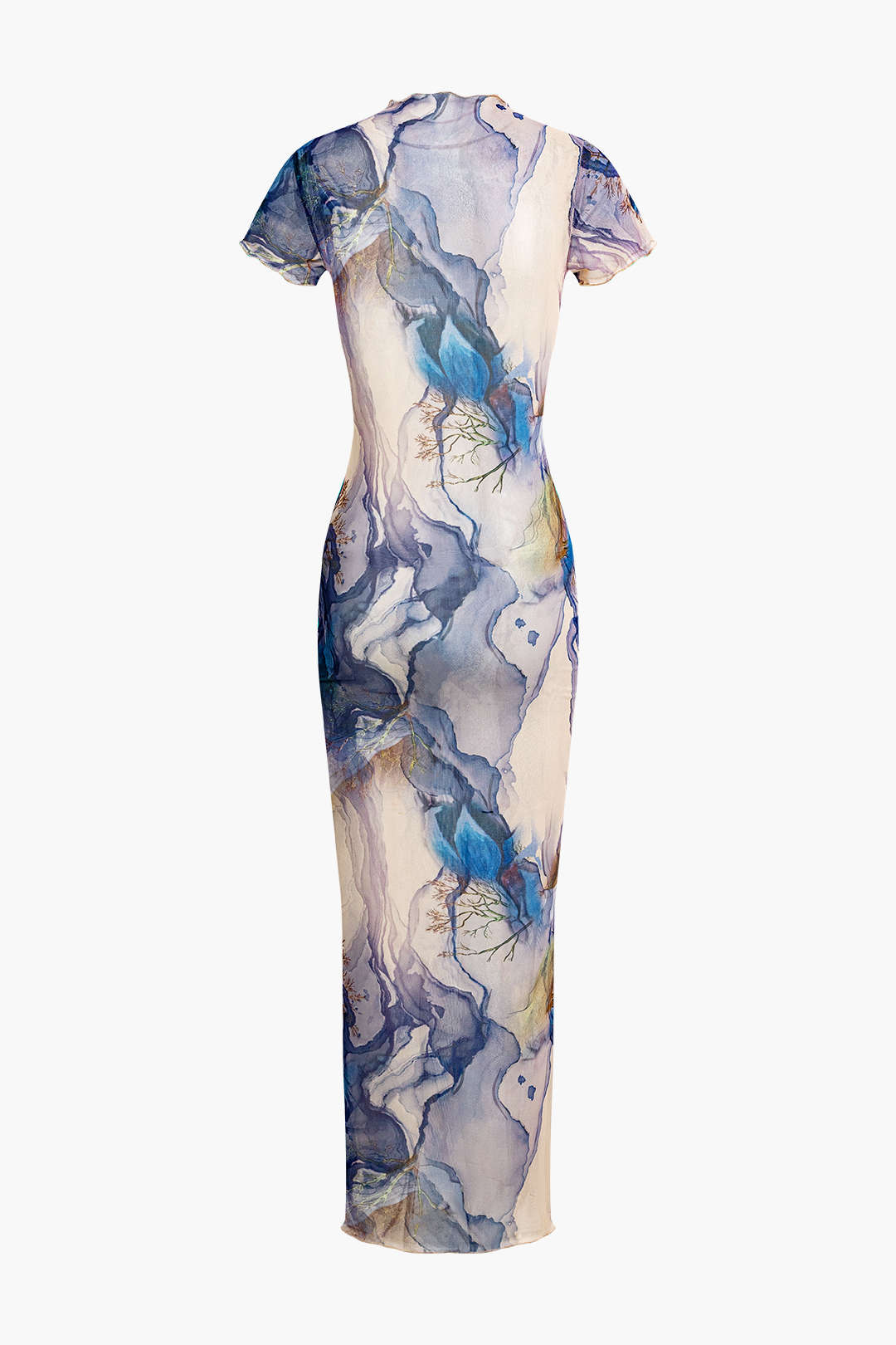 Watercolor Mock Neck Maxi Dress