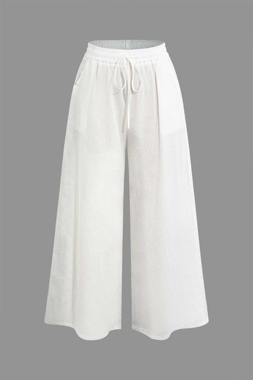 Drawstring Wide Leg Pants