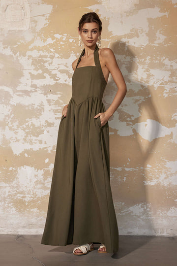 Halter Backless Maxi Dress