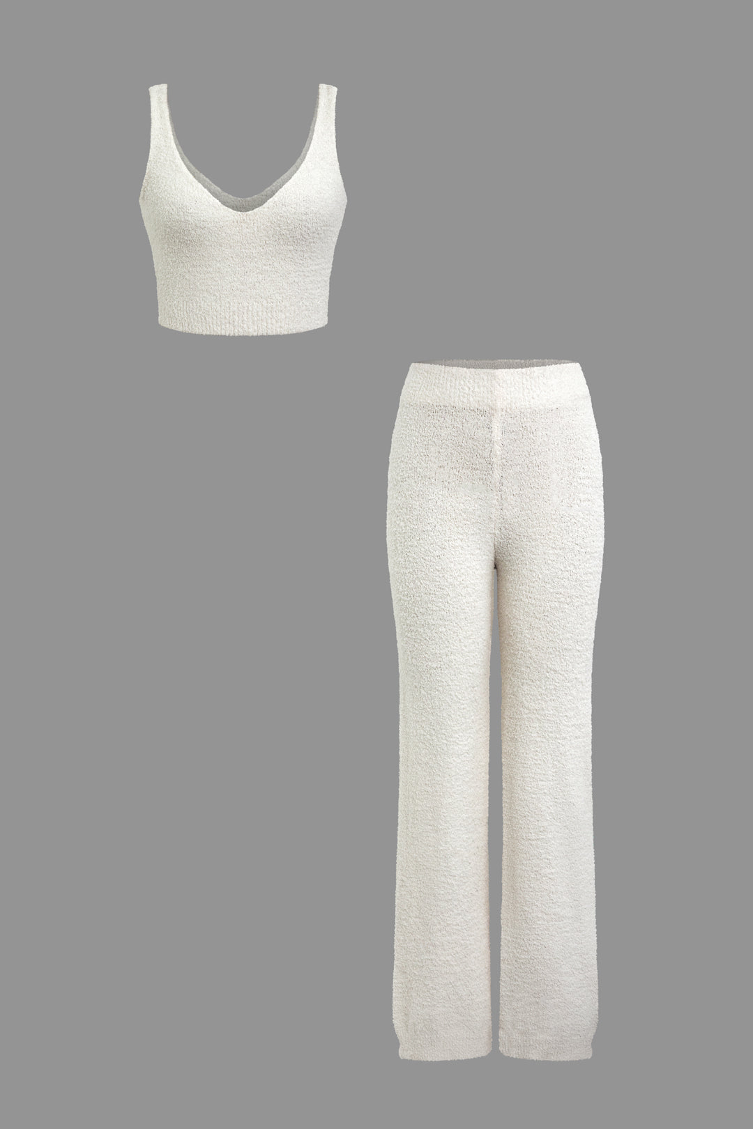 V-neck Vest And Straight Pants Set