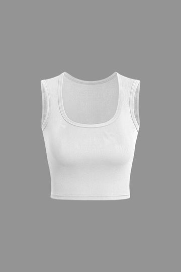 Solid Square Neck Tank Top