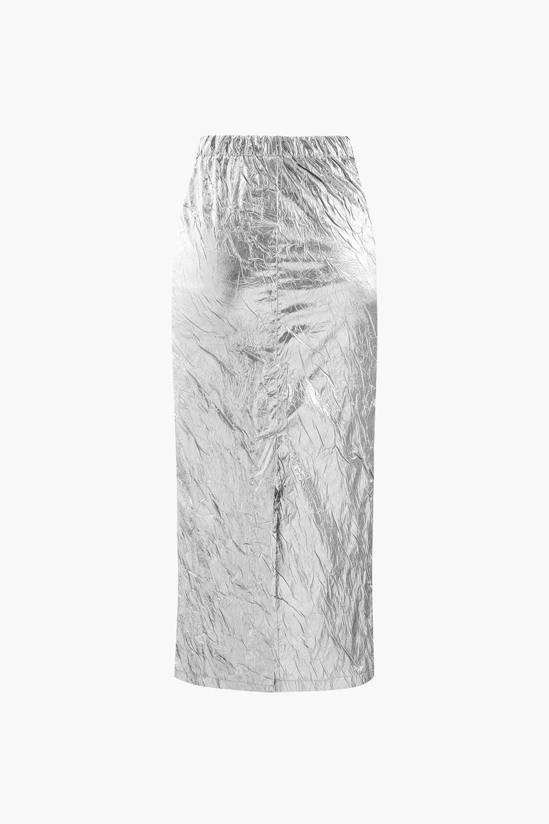 Metallic Textured Midi Skirt