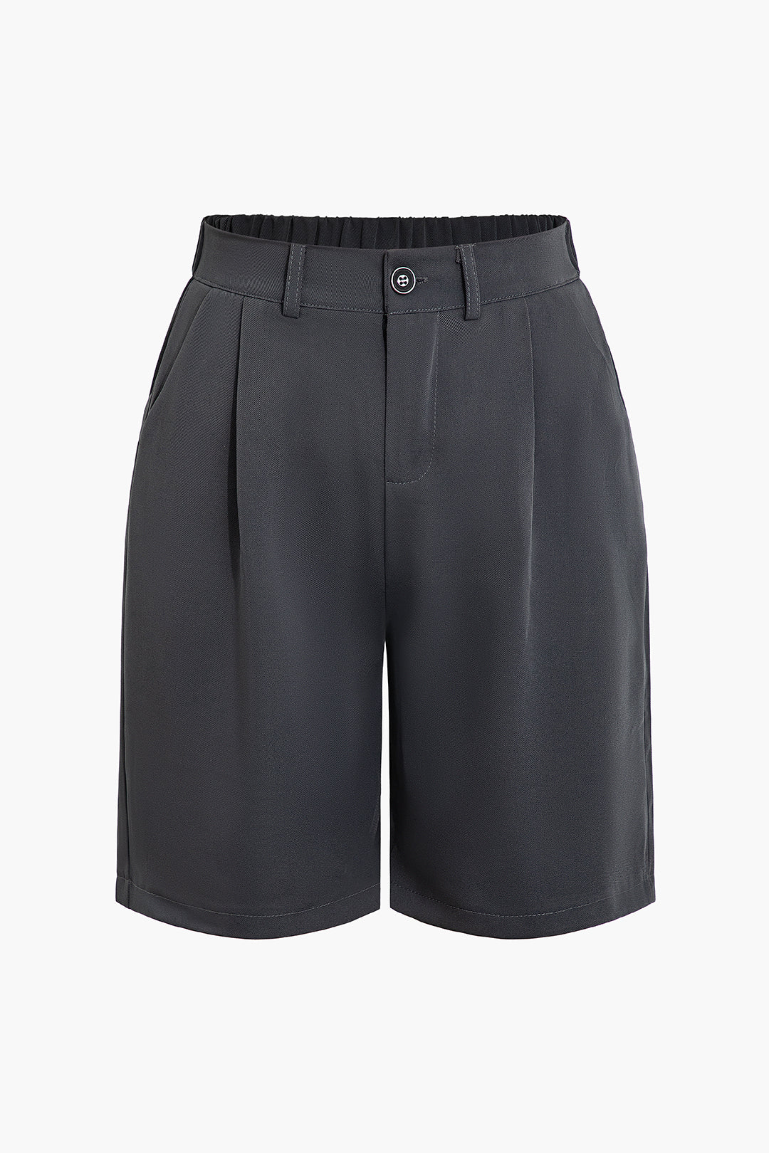 Solid Pleated Shorts