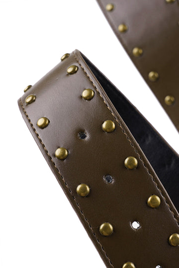 Faux Leather Studded Waist Belt