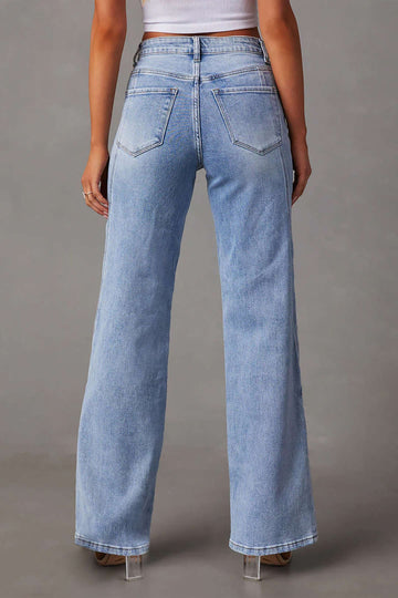 Faded Straight Leg Jeans