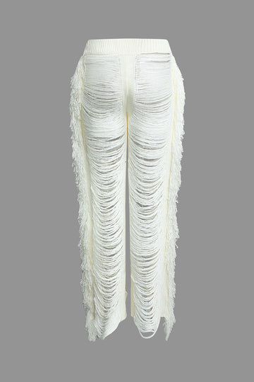 Fringed Distressed Pants