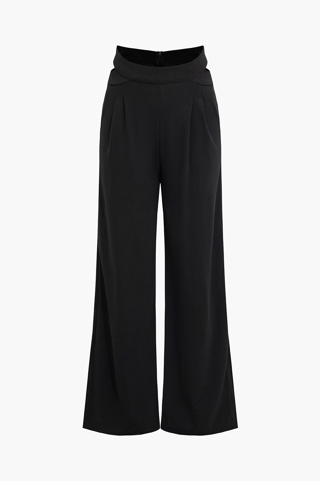 Solid Cut Out Wide Leg Pants