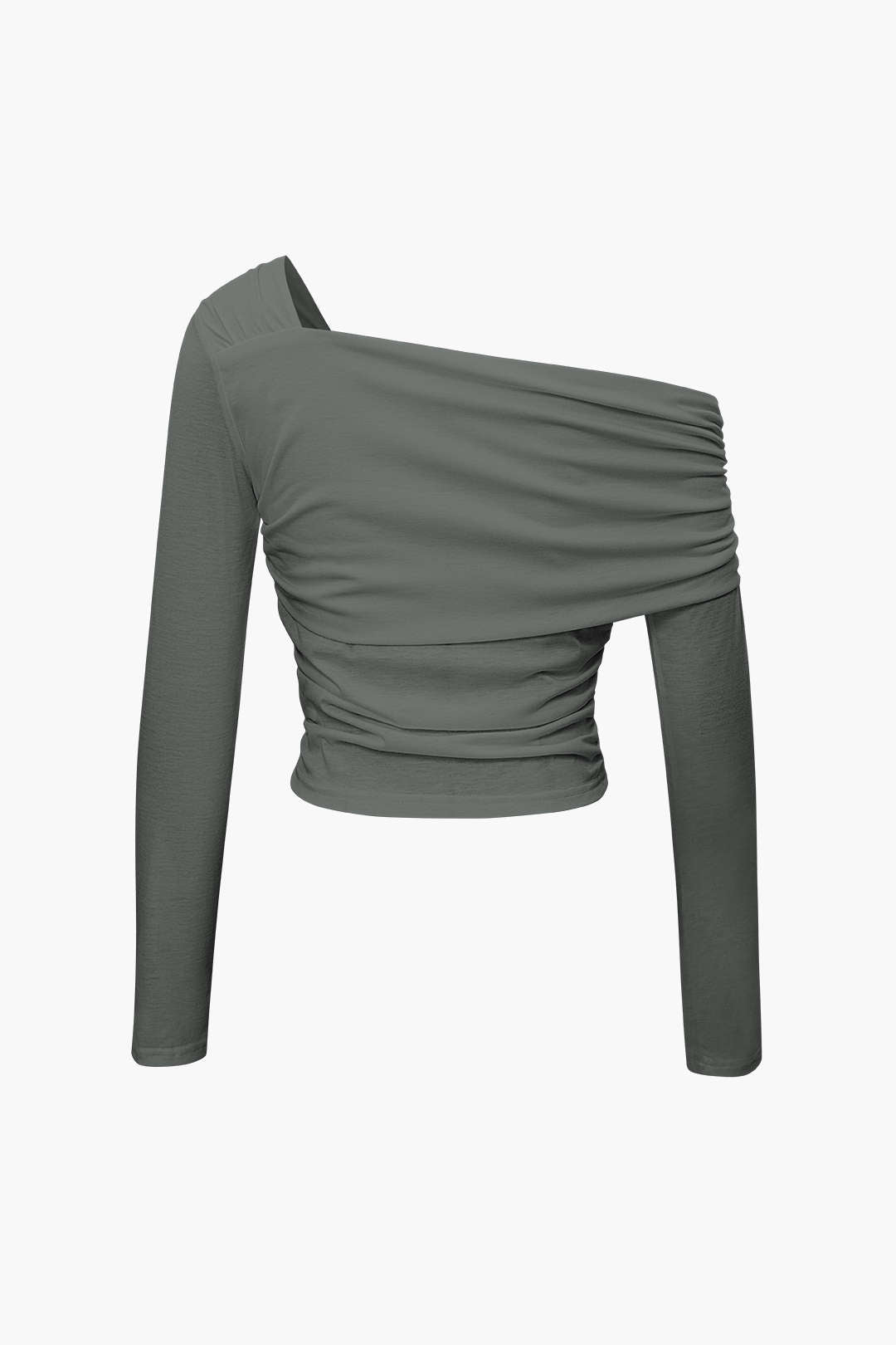 Asymmetrical Ruched Long Sleeve Top