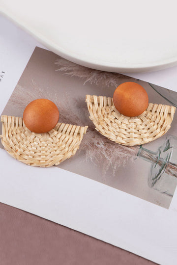 Wooden Vine Woven Fan-shaped Earrings