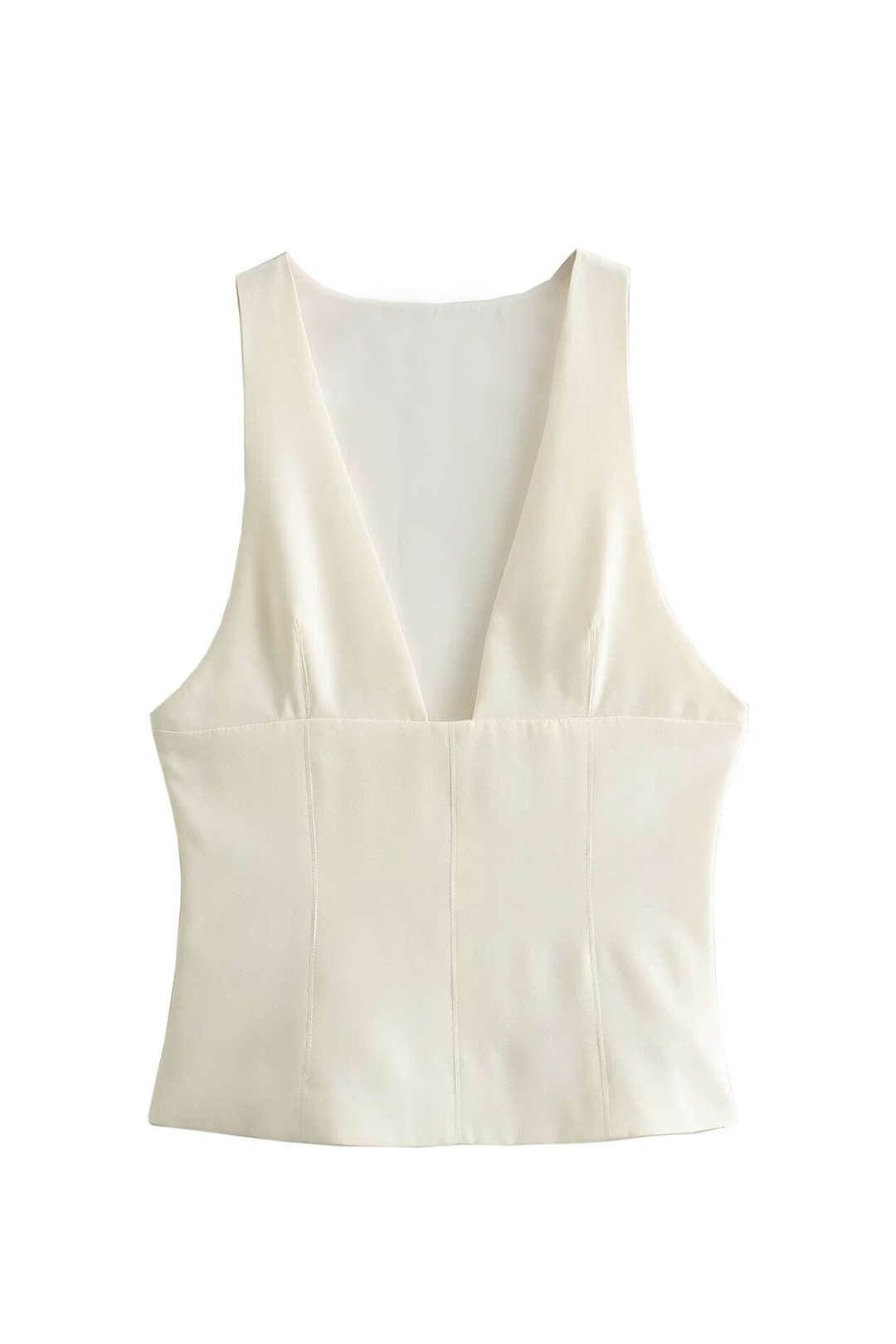 Solid V-neck Tank Top