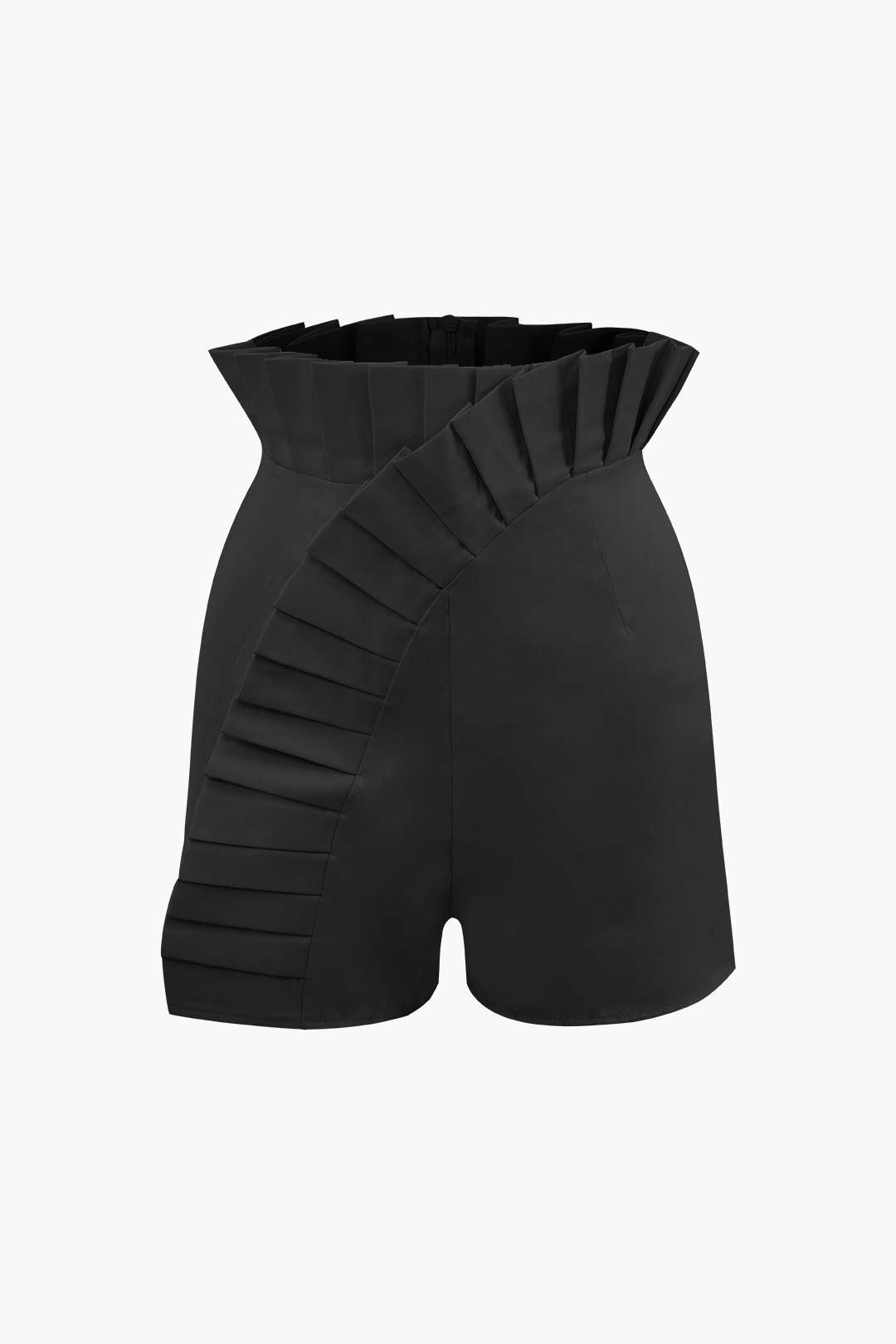 High Waist Pleated Trim Shorts