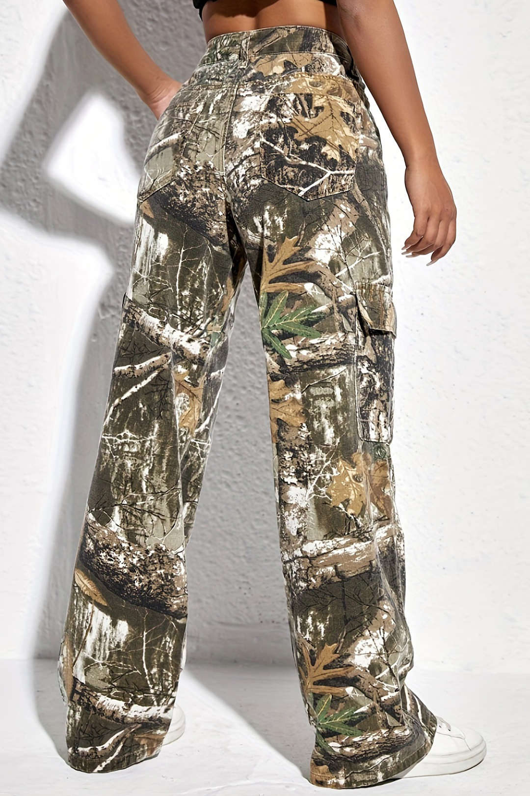 Abstract Print Straight Leg Jeans