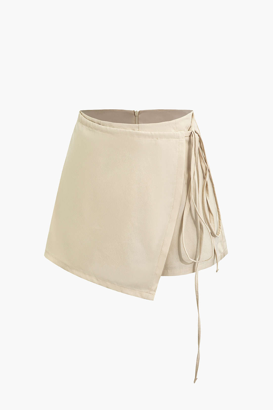 Solid Wrap Tie Side Skort