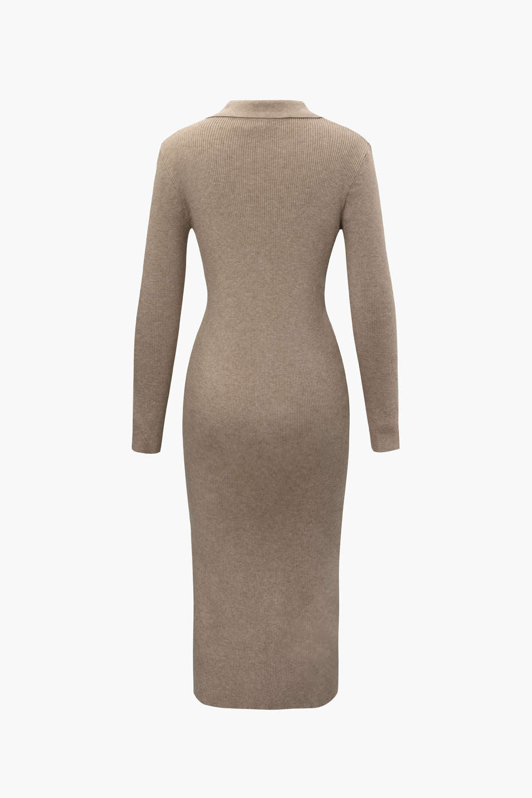 Rib Knit Long Sleeve Midi Dress