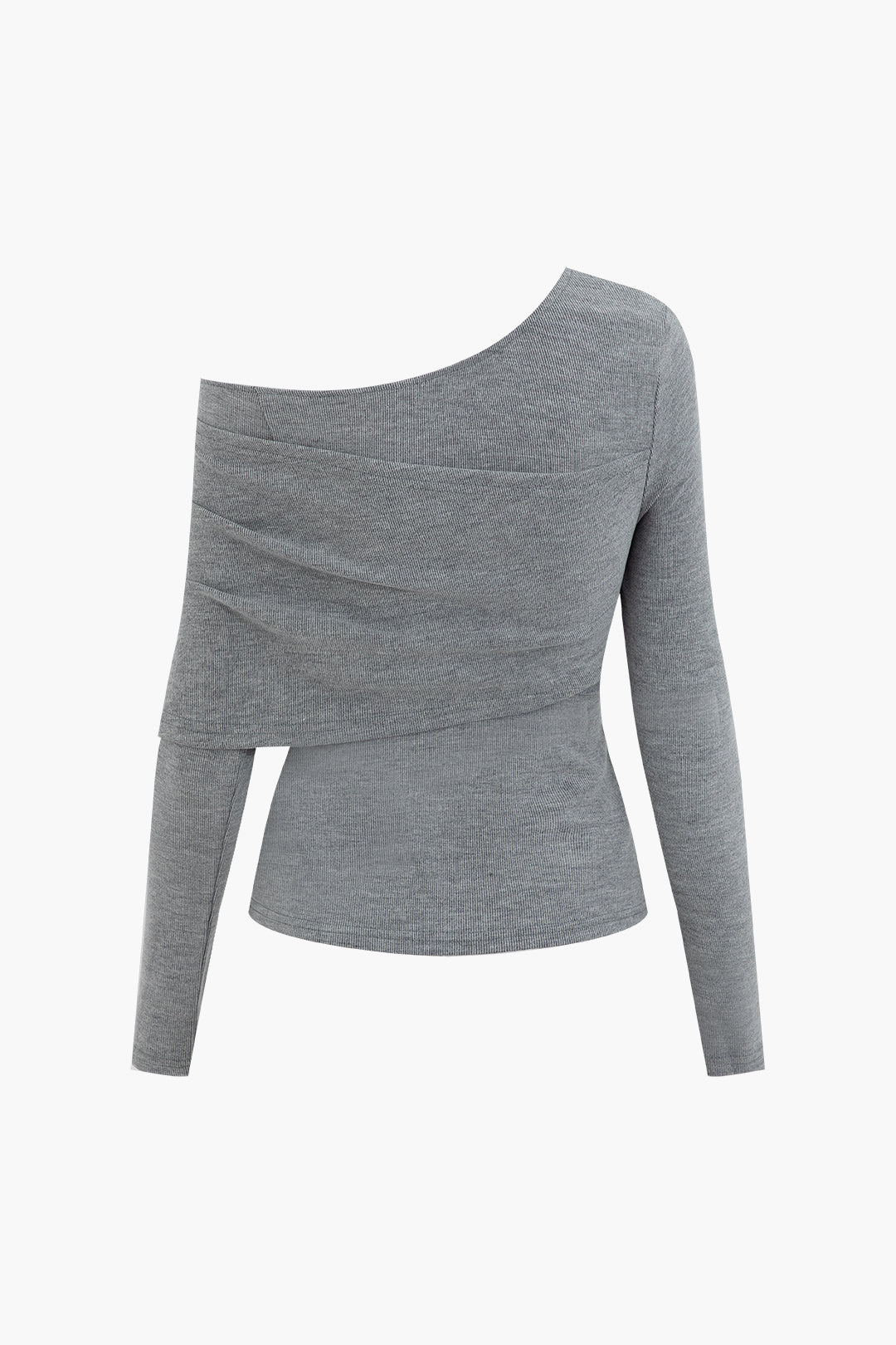 Wrap Ruched Asymmetrical Long Sleeve Top