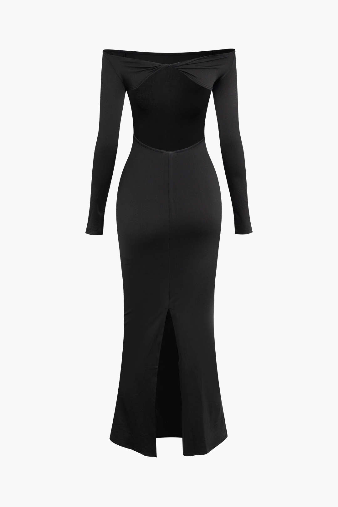 Twist Cut Out Off Shoulder Slit Mermaid Maxi Dress