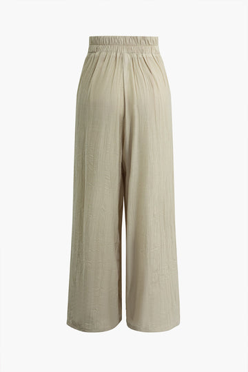 Wrinkled Wide Leg Pants