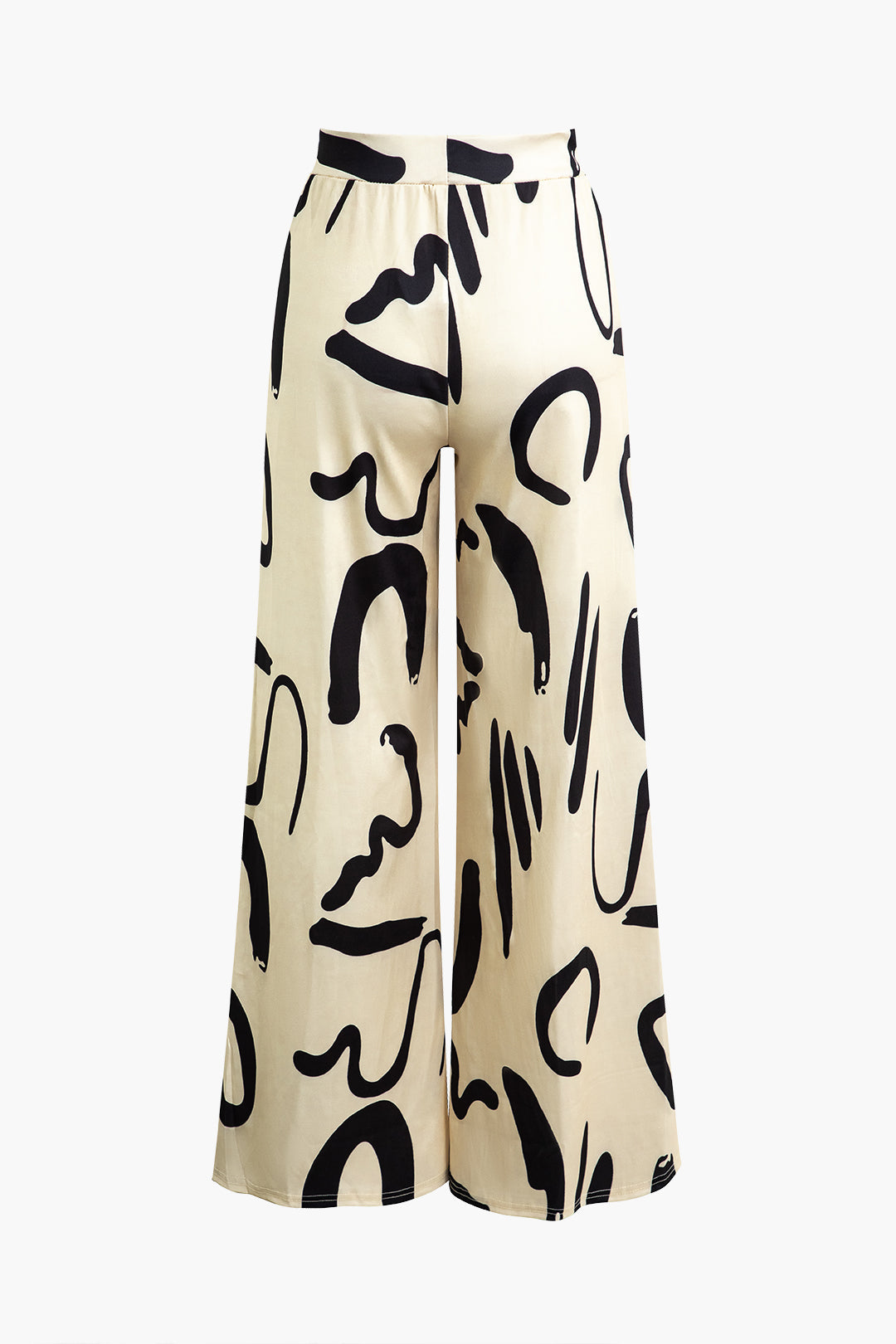 Abstract Print Wide Leg Pants