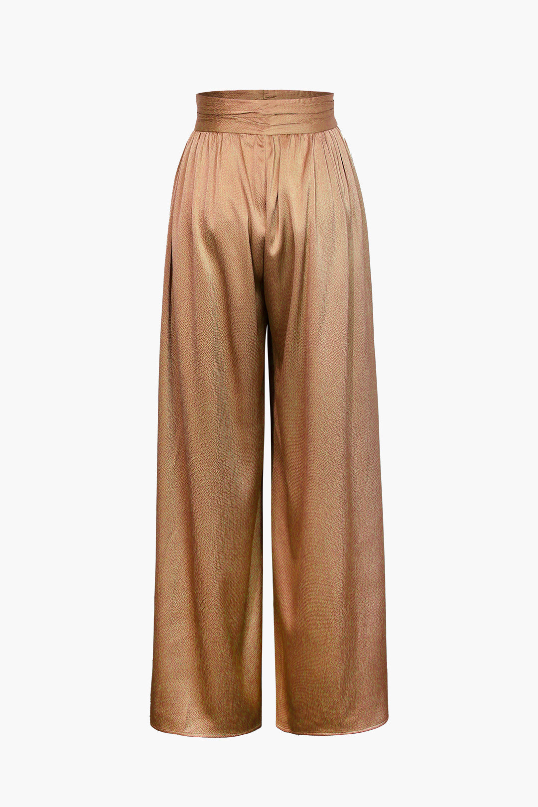 Heavy Satin High Waisted Wide Leg Pants