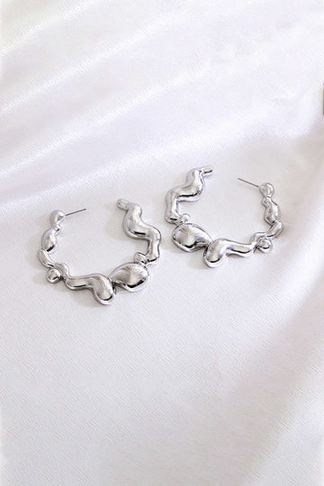 Wavy Open Hoop Earrings