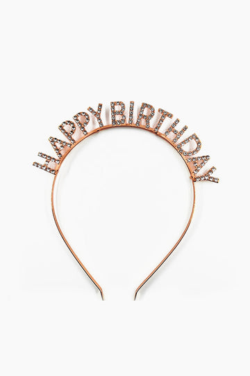 Happy Birthday Rhinestone Embellished Headband