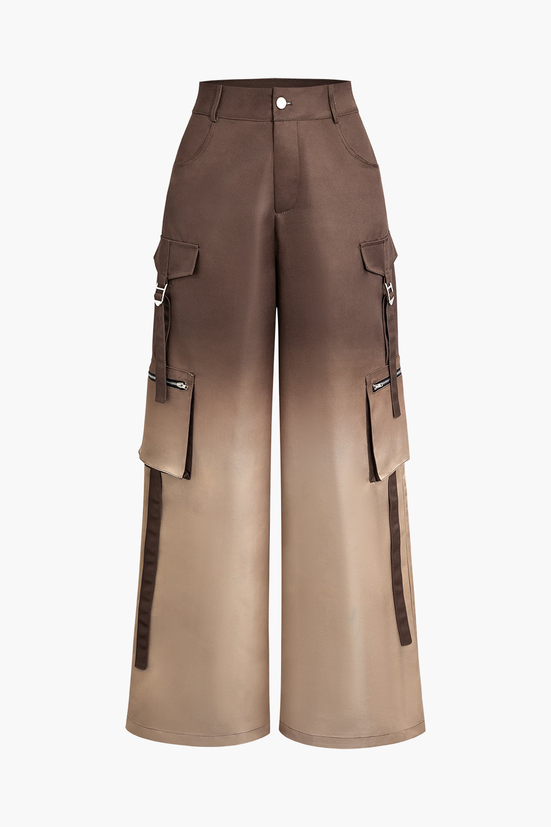 Ombre Flap Pocket Wide Leg Cargo Pants