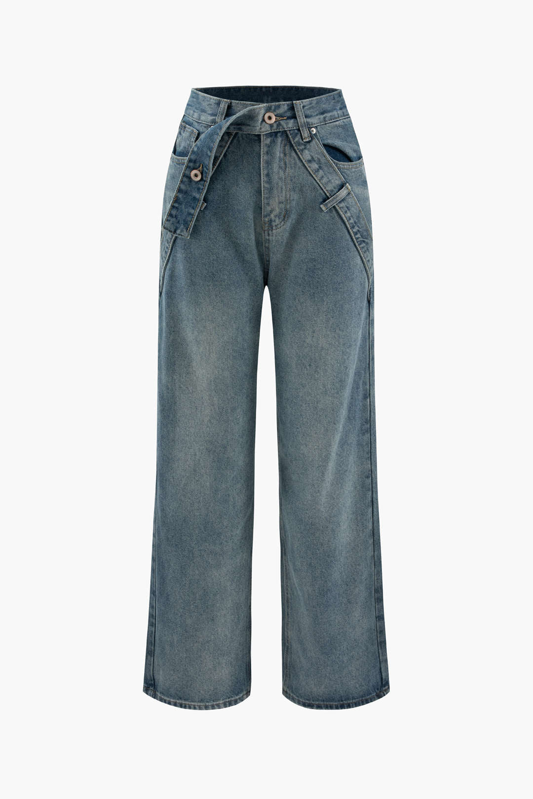 Belted Straight Leg Jeans