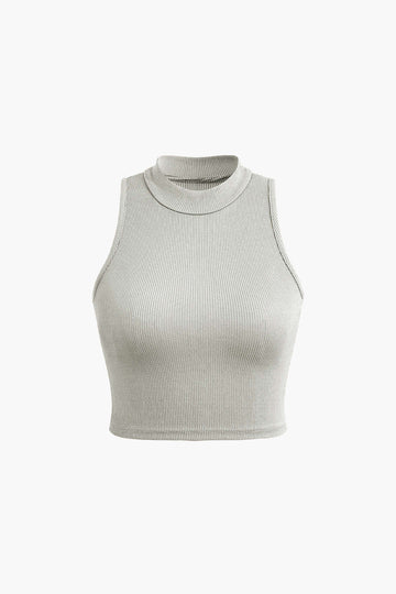 Solid Mock Neck Tank Top