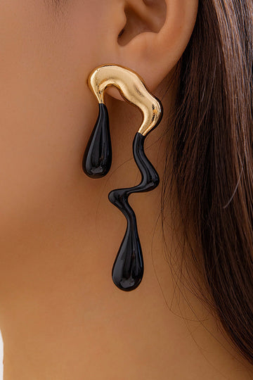 Metal Drop Asymmetrical Earrings