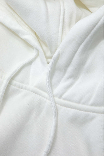 Solid Long Sleeve Drawstring Pocket Hoodie