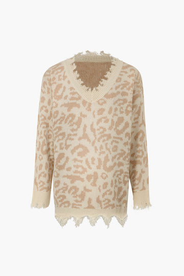 Frayed Leopard Sweater