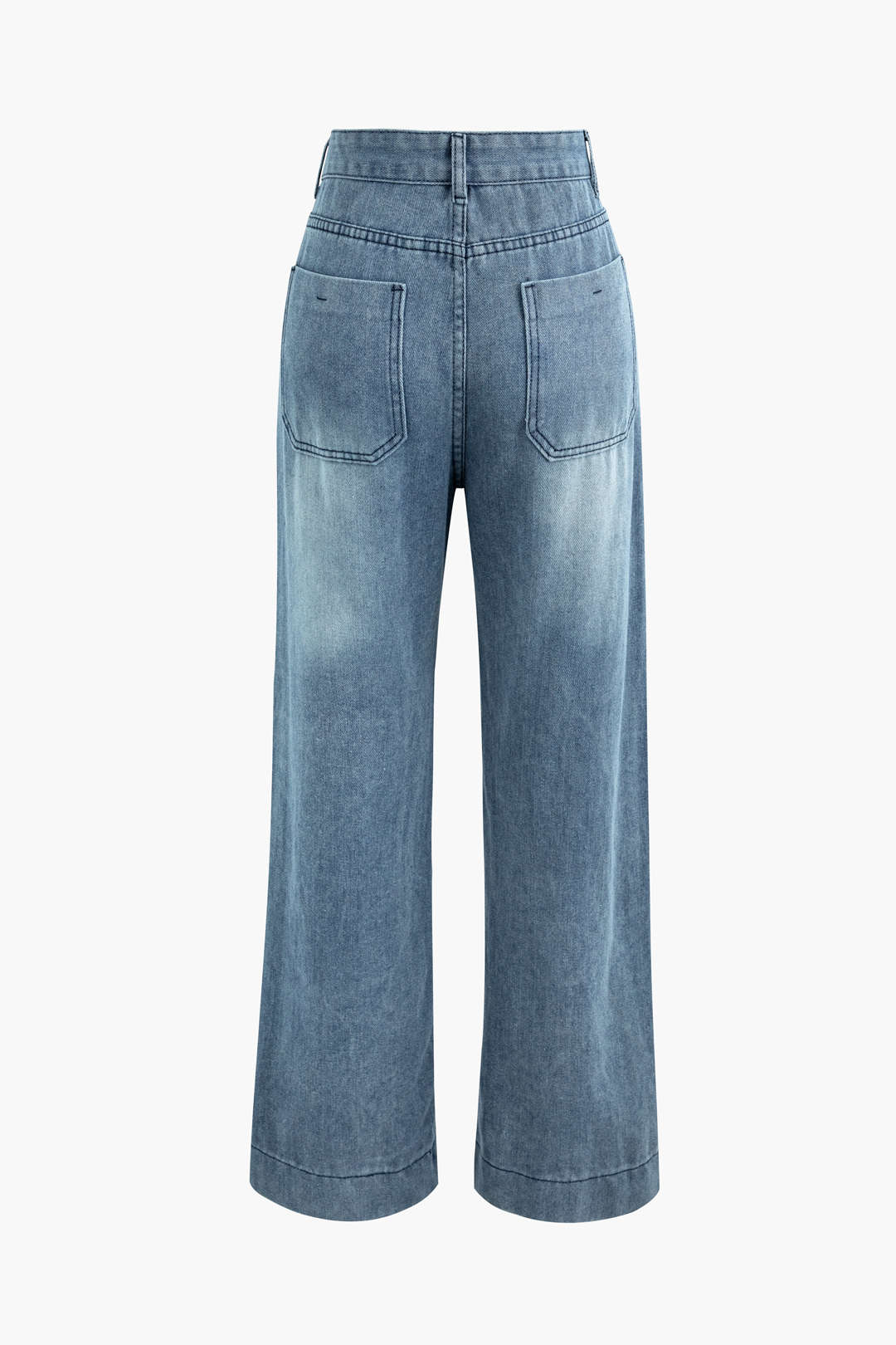 Faded High Waist Straight Leg Jeans