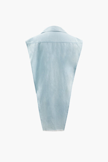 V-Shape Denim Sleeveless Shirt