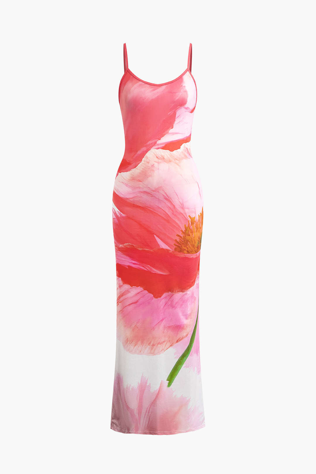 Flower Pattern Slip Maxi Dress