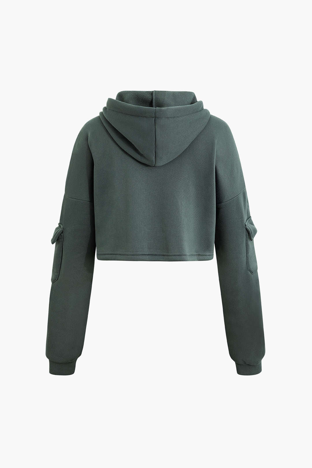 V-neck Long Sleeve Pocket Hooded Sweatshirt And Sweatpants Set