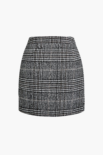 Tweed Wrap Mini Skirt