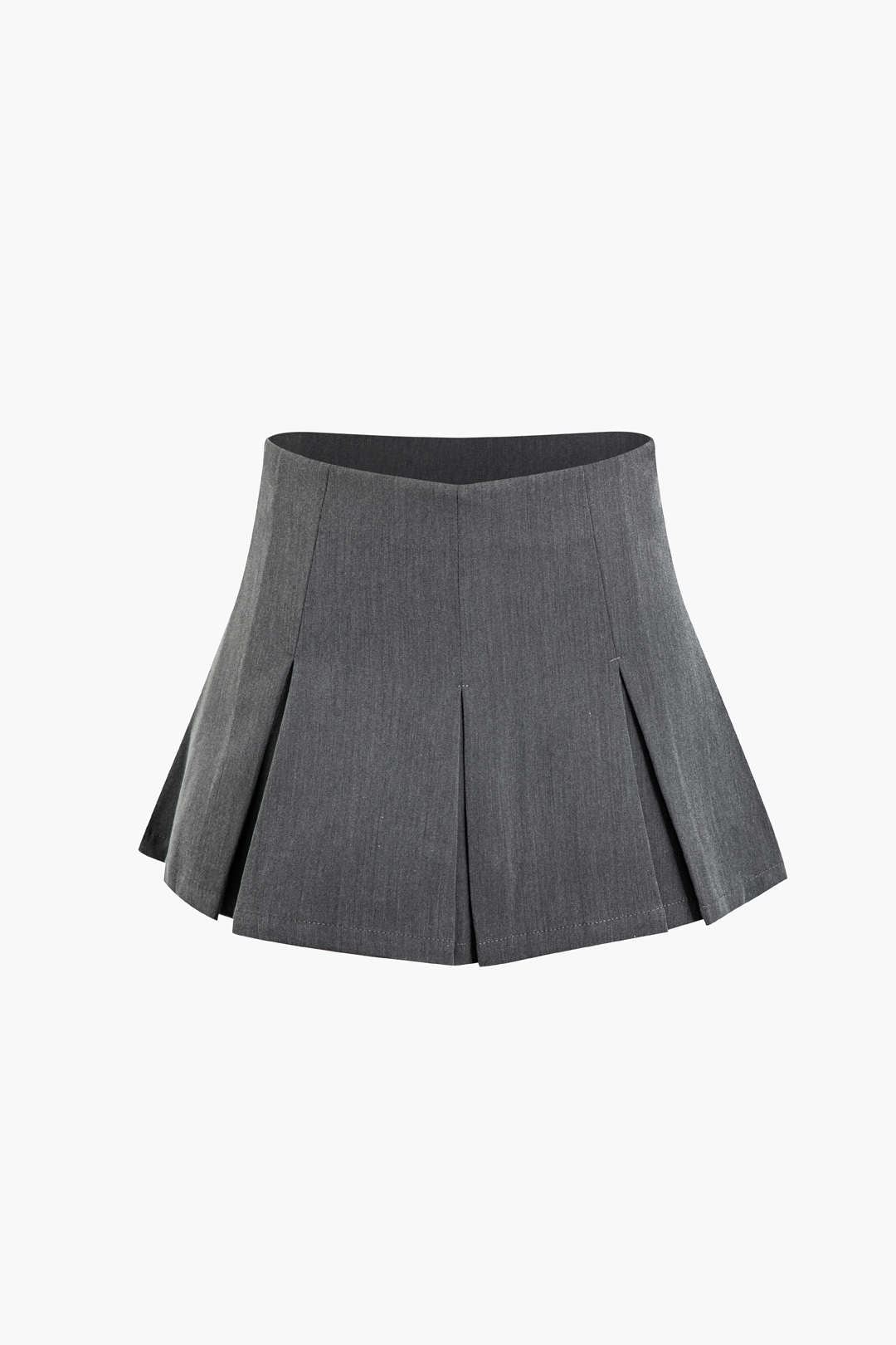 Solid Pleated Mini Skirt