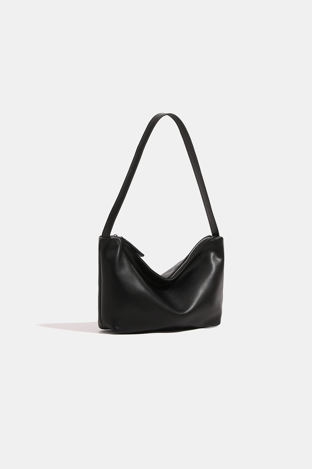 Faux Leather Zip Shoulder Bag