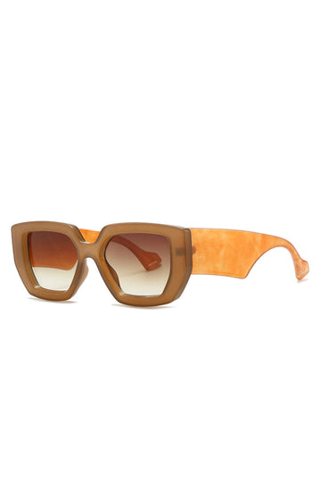 Square Sunglasses With Printed Temples