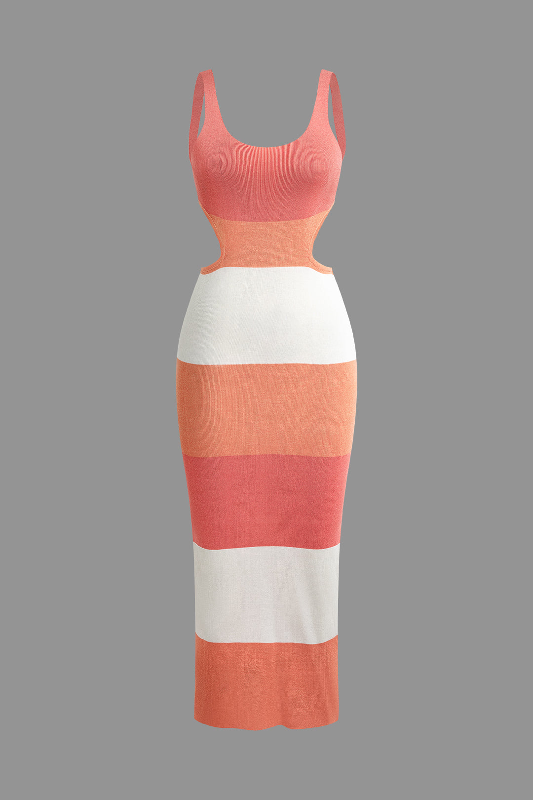 Color Block Backless Cami Knit Dress