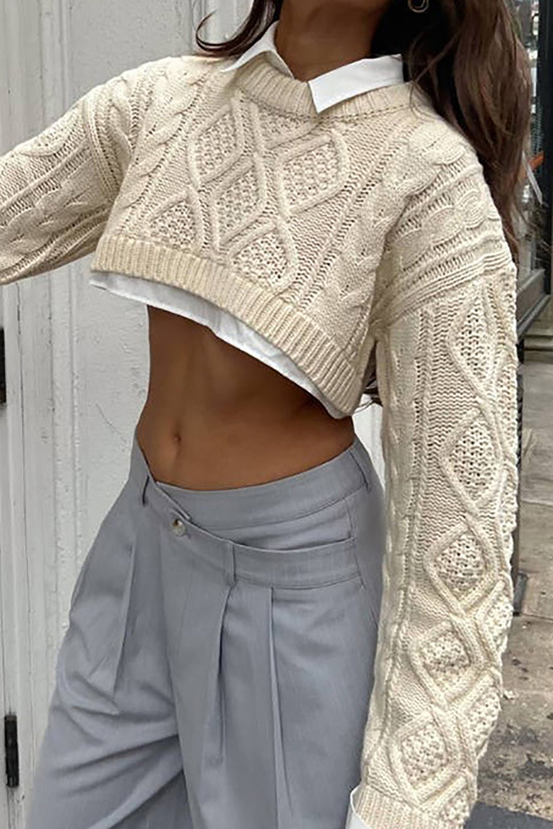 Cable Knit Crop Top