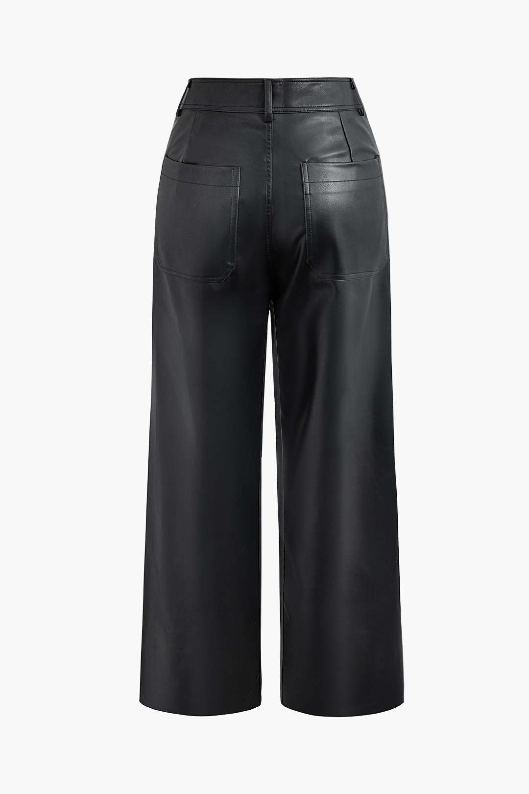 Faux Leather Pocket Straight Leg Pants