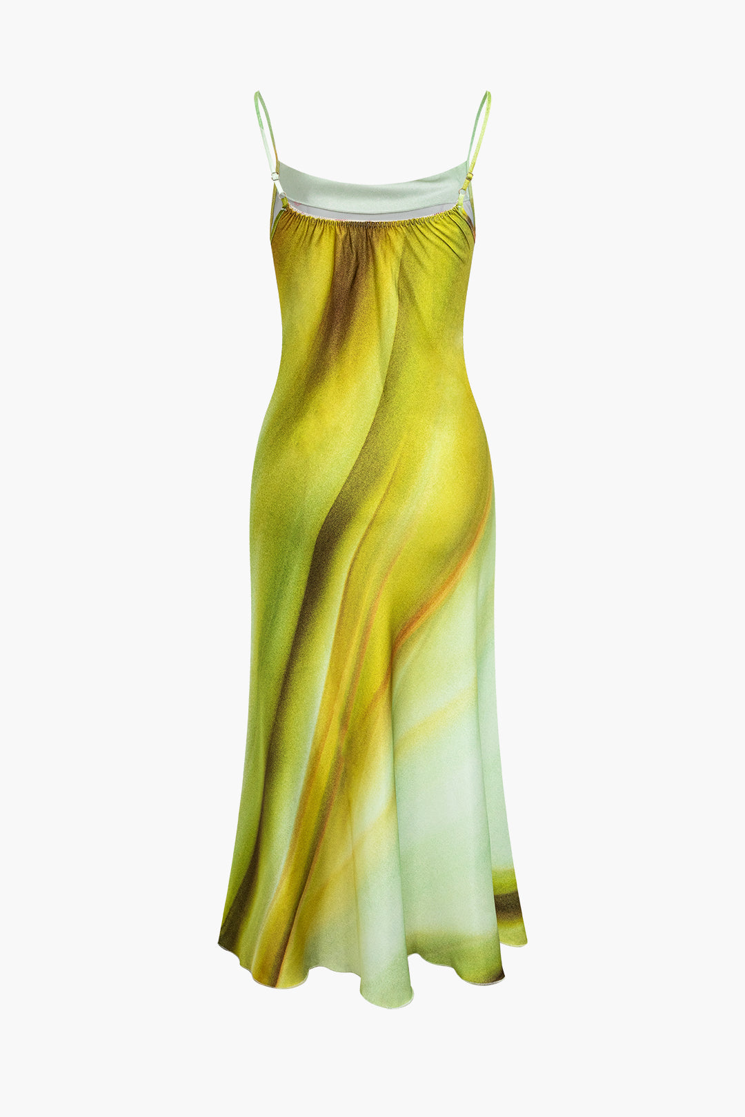 Ombre Ruched Slip Midi Dress