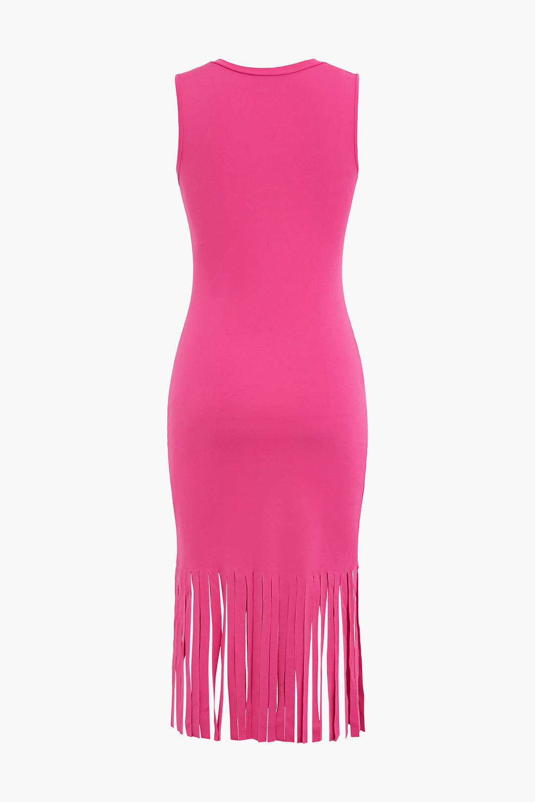 Fringe Hem Sleeveless Midi Dress