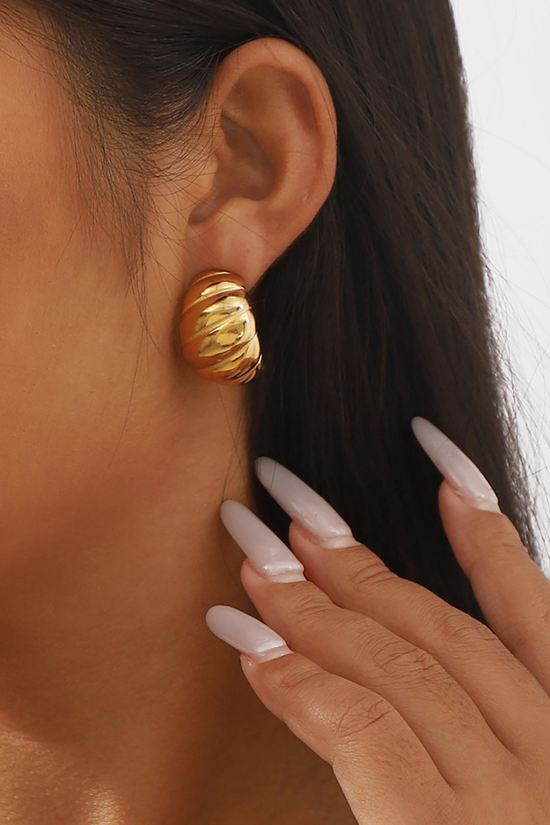 Spiral Texture Horn-shaped Earrings