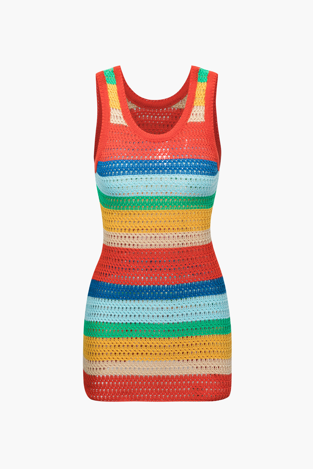 Contrast Hollow Out Tank Mini Dress